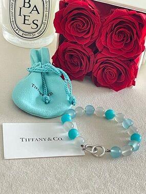 Tiffany & Co. Paloma Picasso Gemstone Sterling Silver Bead Bracelet 7.8"